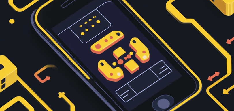 a cell phone with a game controller on it