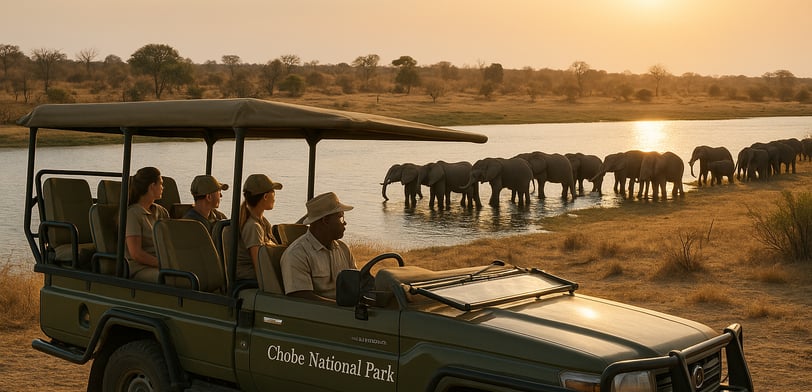 safari game drive in Chobe National Park, Botswana