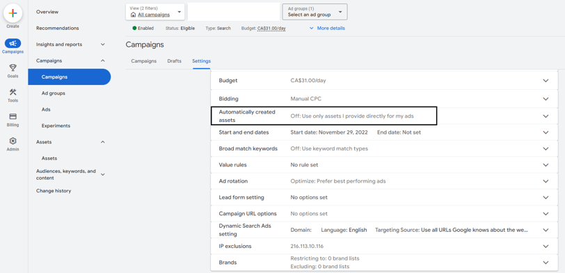 Automatically Created Assets