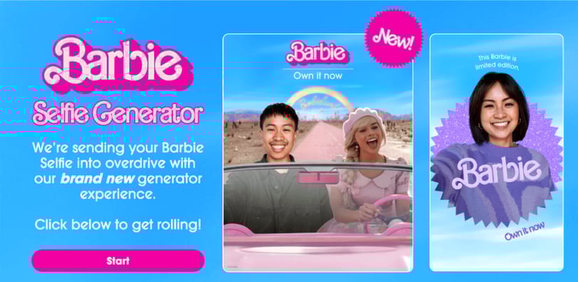 Barbie selfie generator Instagram i TikTok kampanja