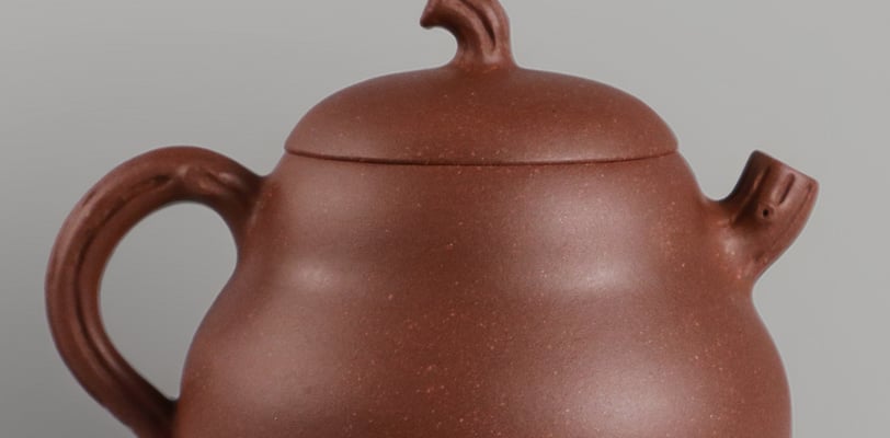 Authentic Yixing teapot with matte finish and visible clay grains