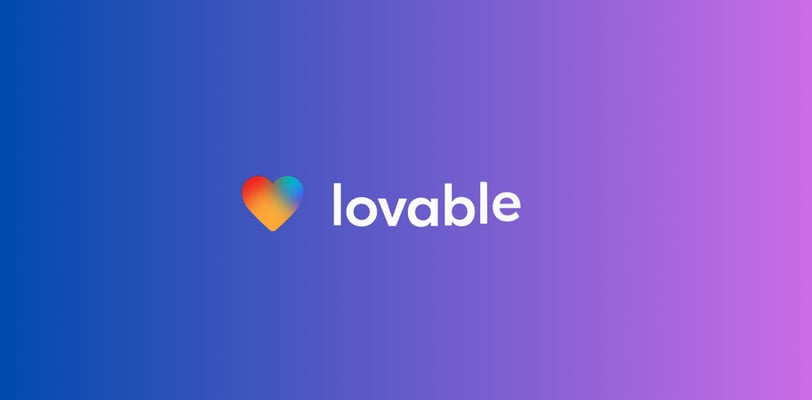 a colorful logo with lovable written on it.