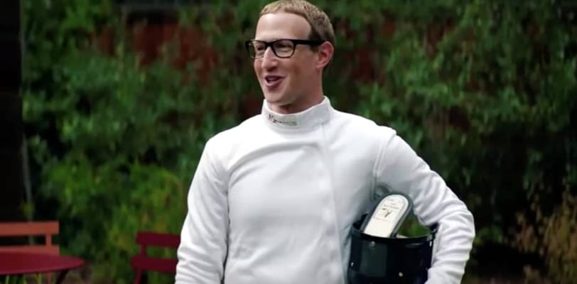 mark zuckerberg with white shirt and glasses holding a wine bottle