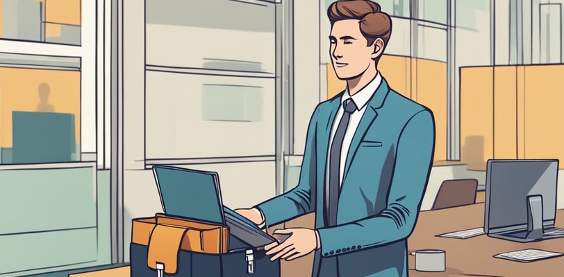 a man in a suit and tie is holding a briefcase