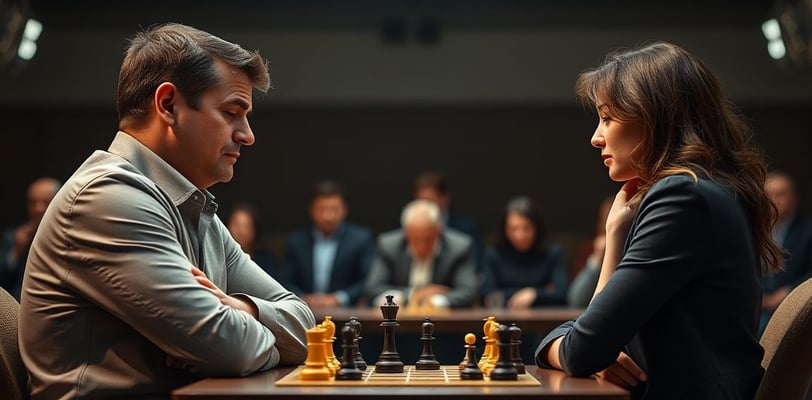 échecs et yeux fermés
