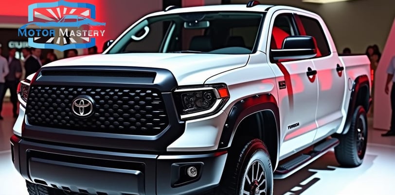 a toyota tunder truck is shown in a showroom