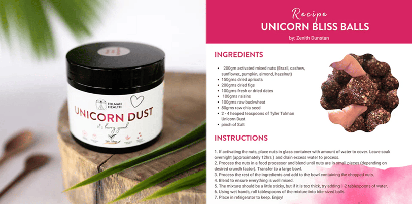 unicorn dust bliss balls