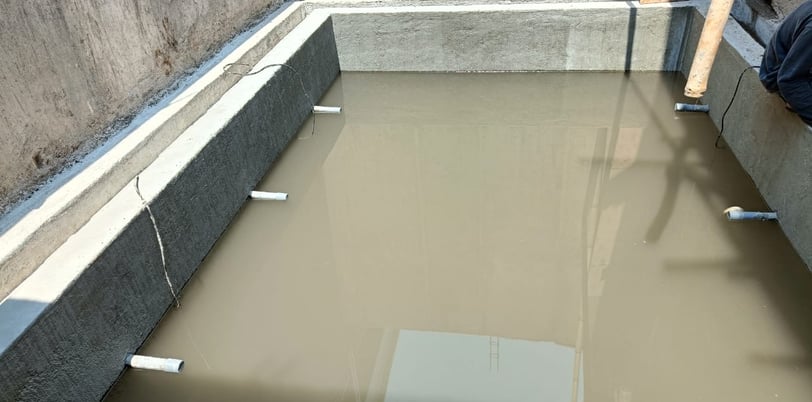 proses tes rendam kolam renang