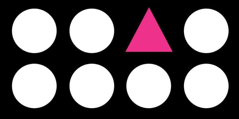 picture of all circles and one triangle