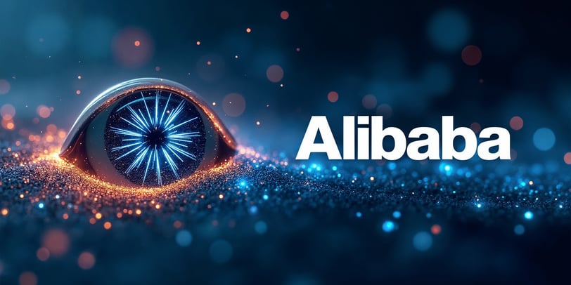 AI generated image of Alibaba with graphics of AI