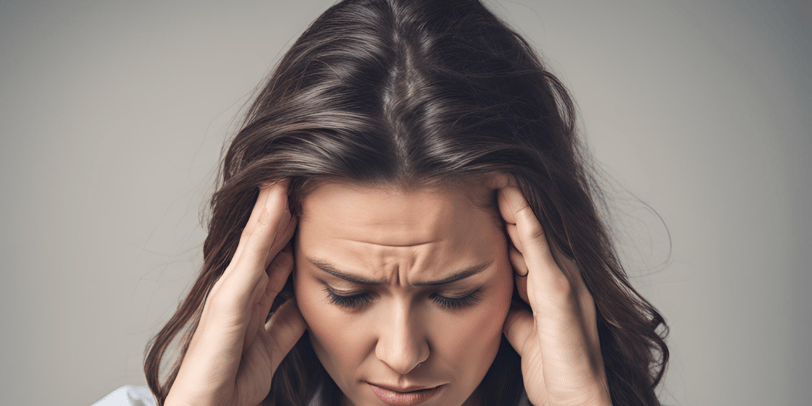 a woman with a concerned look on her face