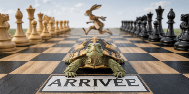 échecs le lièvre et la tortue