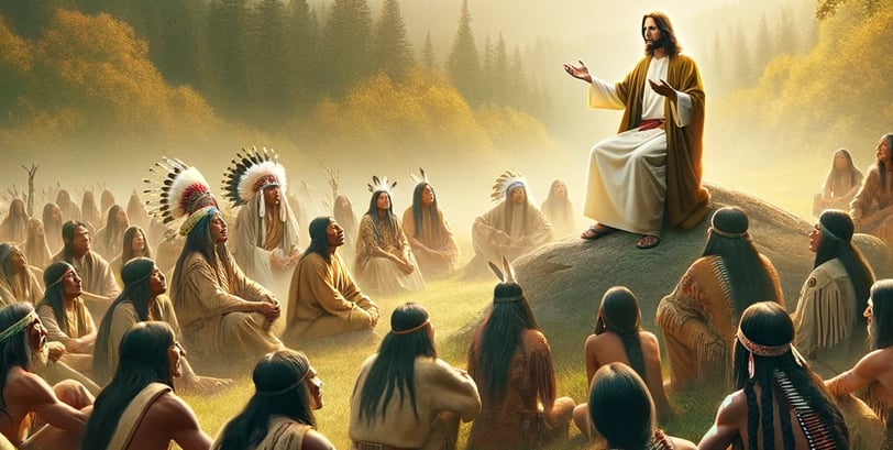 Jésus prêche aux habitants de l'Amérique après sa résurrection