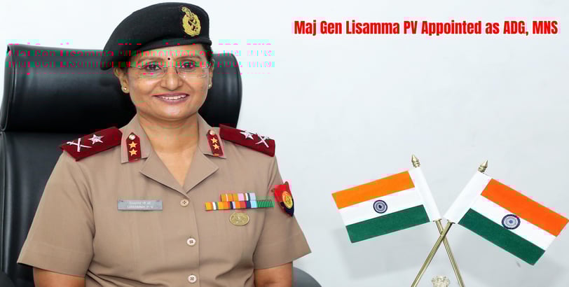 Maj Gen Lisamma PV assumes appointment as Additional Director General, Military Nursing Service (MNS)