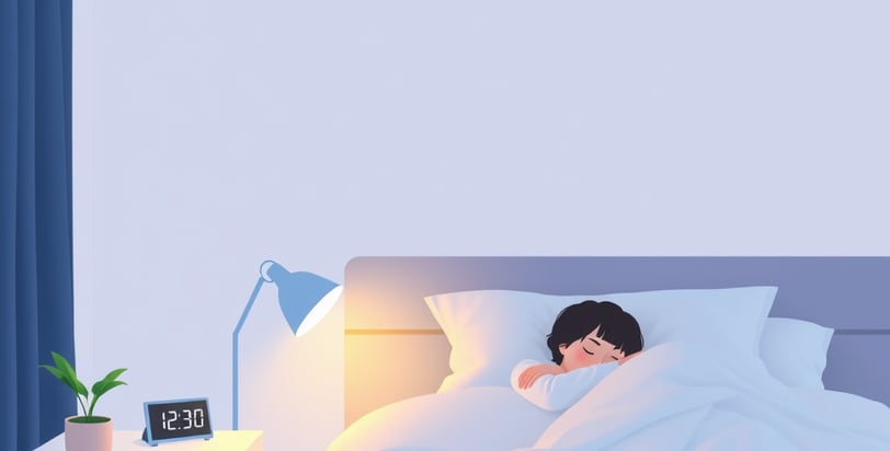 "Person practicing good sleep hygiene with a calm bedtime routine."