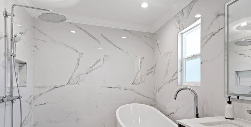 Beautiful rain shower with stand alone tub in San Jose Bathroom remodel