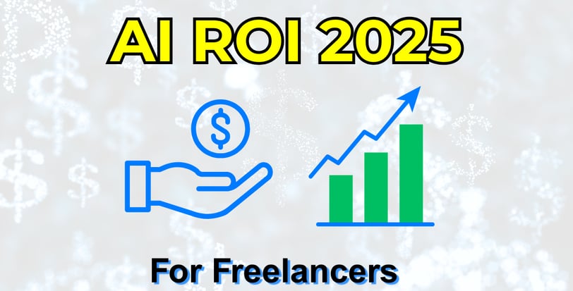 AI ROI analysis with dollar and chart for freelancers 2025 by TurboStack AI