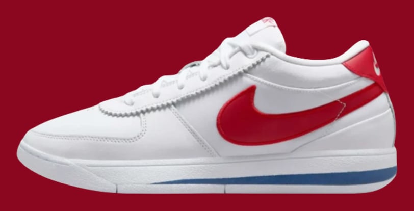 a white and red Nike Cortez Book 1 sneakers
