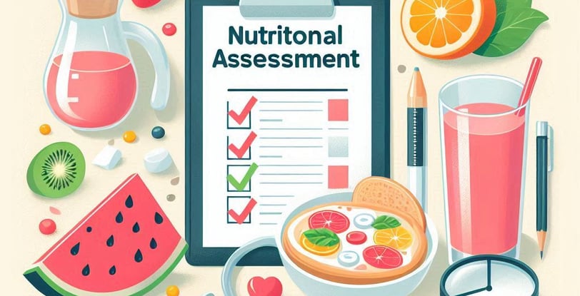Des aliments et un formulaire MNA