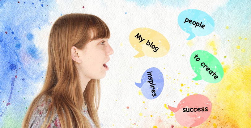 woman saying affirmations out loudly
