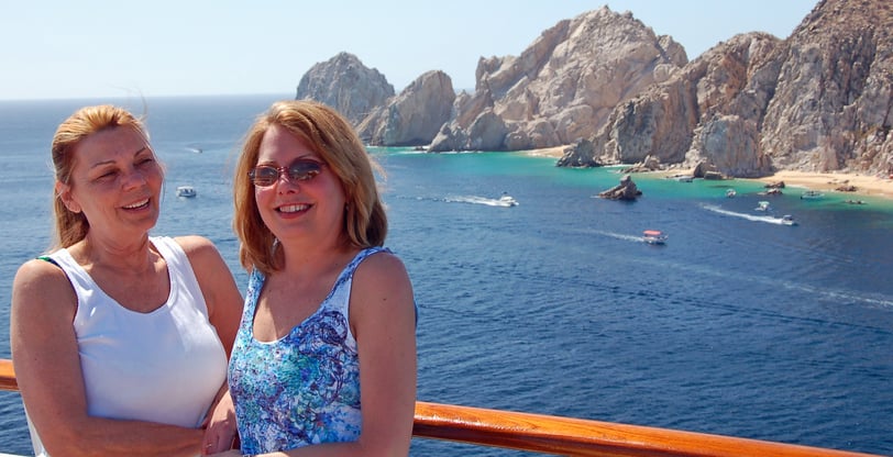 Jean and Lady with Land's End at Cabo San Lucas, Mexico