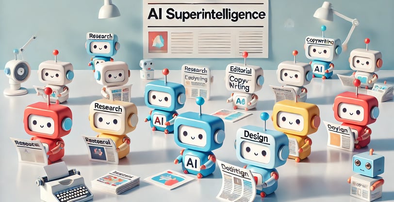 The Storytime Agency AI Agent Team ready for work with "AI Superintelligence" as a heading.