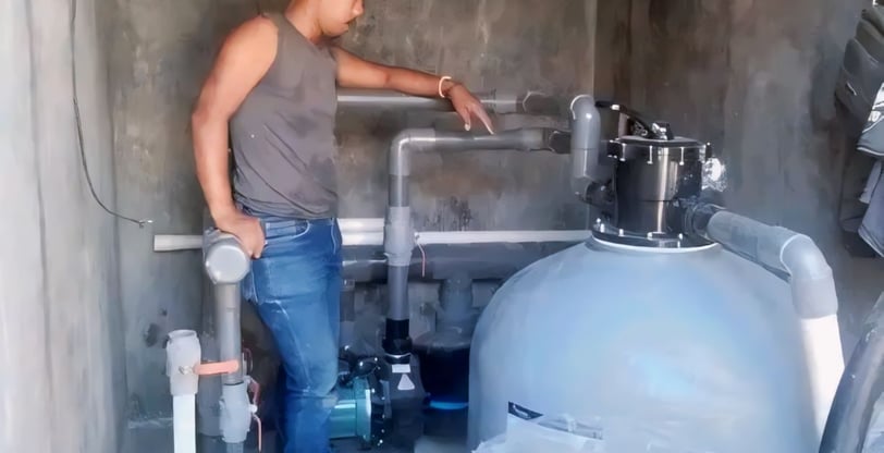 pemasangan pompa dan filterasi kolam renang oleh dayanapool
