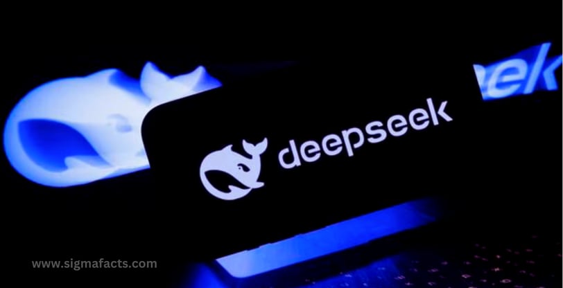 DeepSeek AI: A futuristic AI interface with glowing neural networks, symbolizing NLP, Autonomous Sys