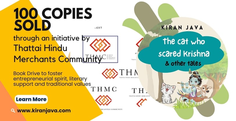 Thattai Hindu Merchants Community (THMC) purchases 100 copies of The Cat Who Scared Krishna by KIran