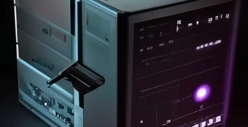 a computer monitor with a computer screen showing a computer screen