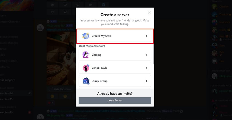 Tworzenie własnego serwera na Discord