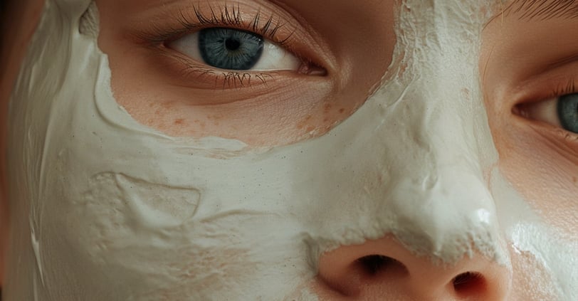 a woman with a face mask on her face
