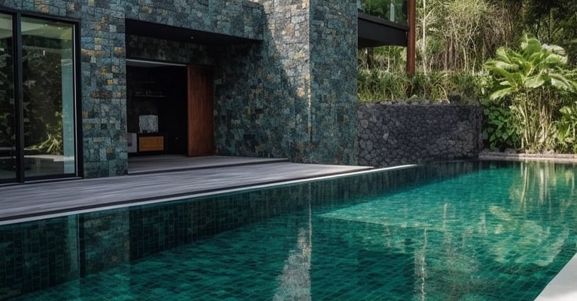 Green stone house decoration