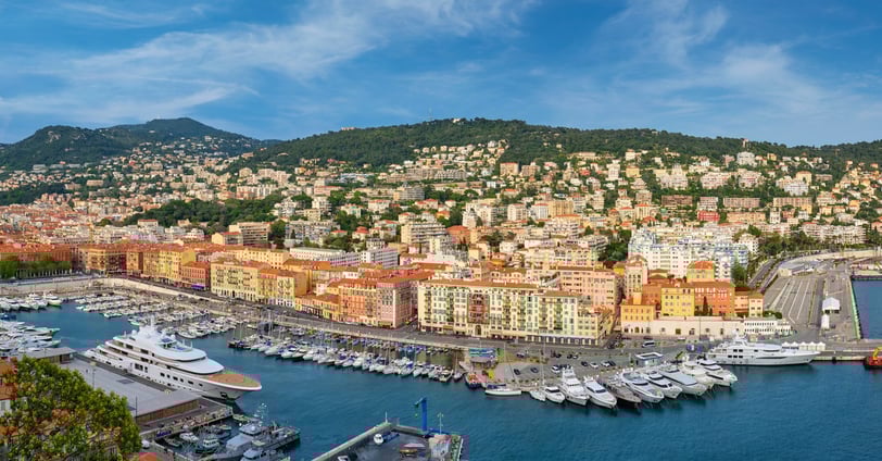View of Old Port of Nice with yachts