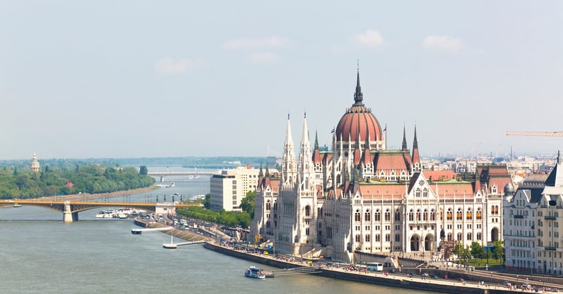 View of the Parliament and the Danube river in Budapest, Hungary