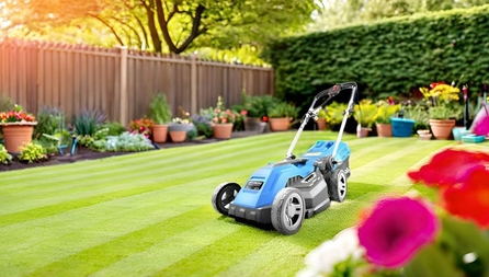 Hyundai HYM3800E Electric Lawnmower in Action