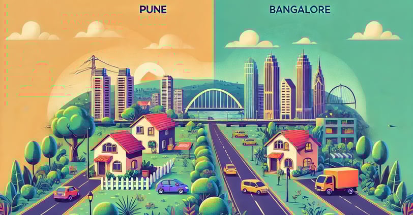An illustration of pune and bangalore.