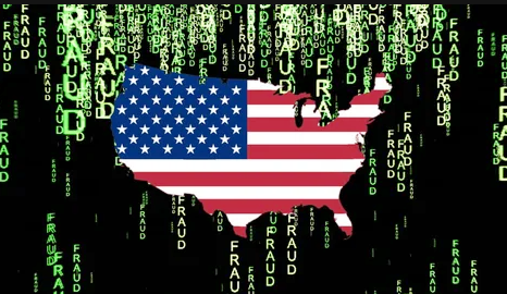 a map of the united states of america with the flag of the united states of