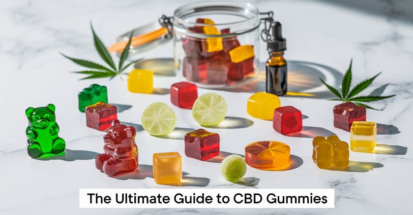 a glass jar with cbd gummies