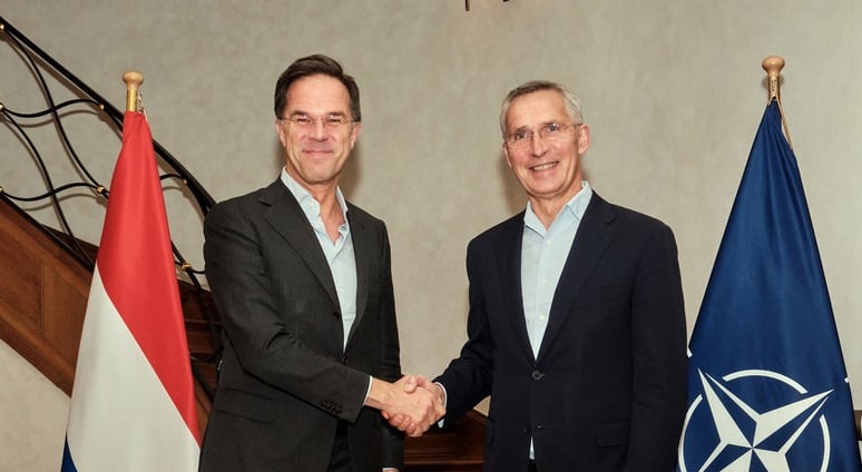 Jens Stoltenberg Welcomes Mark Rutte as NATO Secretary General