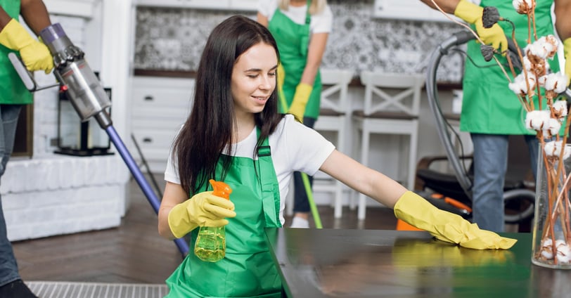 professional cleaning services at work
