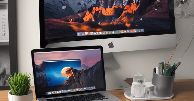 MacBook Air beside gold-colored study lamp and spiral books