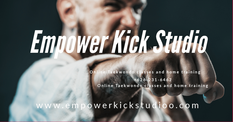 a man with a white shirt and a white shirt with the words empower kick