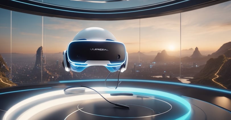 a futuristic looking vr headset with a futuristic looking device