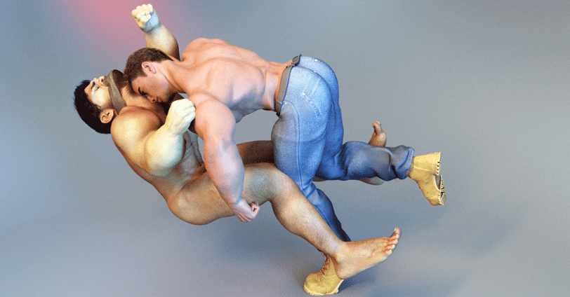 two men fighting