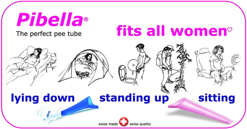 The two Pibella Female urination devices are perfectly designed for all women to pee while standing,