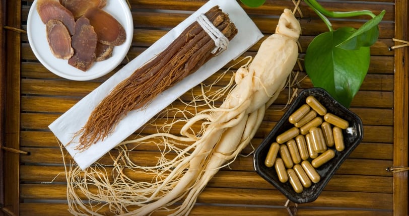 Ginseng root and capsules