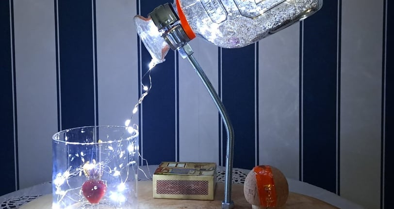 Bottiglia Luminosa Cuore in Fiamme