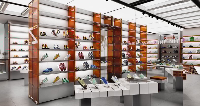 shoe display wall