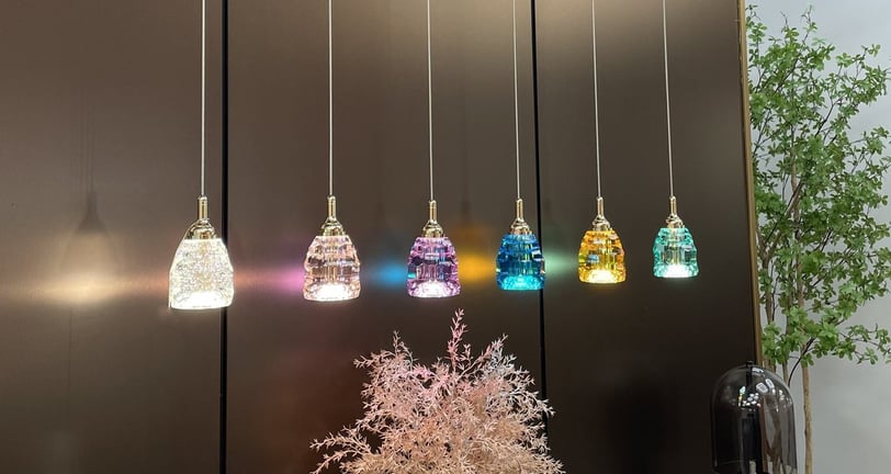 Colorful glass pendant light